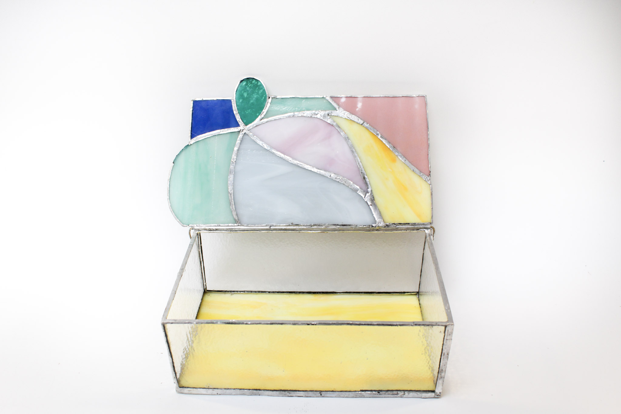 Open colorful glass box